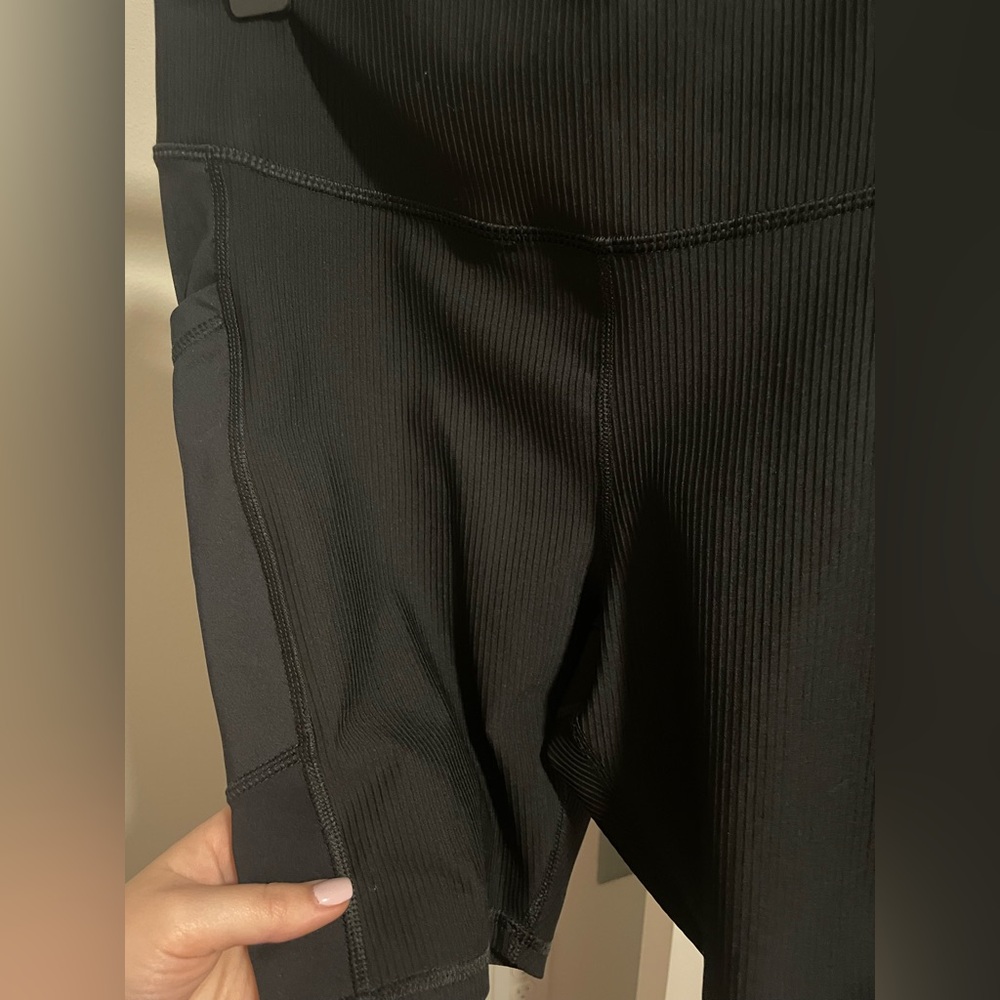 Champion Women's Black Ribbed Biker Shorts - Picture 2 of 7